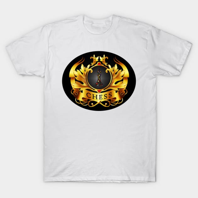 Chess Shield with Colorful King T-Shirt by The Black Panther